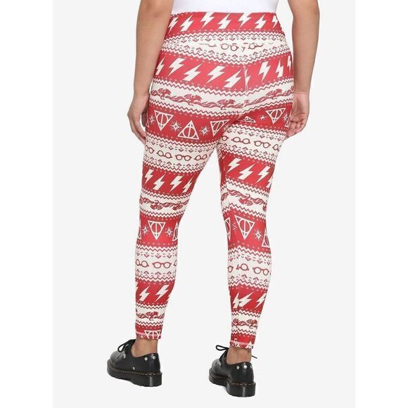 Harry Potter Icon Holiday Fair Isle Leggings Plus Size 2 - Picture 7 of 7